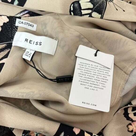 Reiss Women's Size 2 Gail Playsuit Butterfly Pleat Short Romper Tan Pockets NWT - Picture 11 of 16